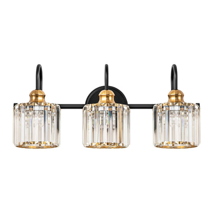 3/4-Light Modern Glam Linear Dimmable Crystal Bathroom Vanity Lights Over Mirror