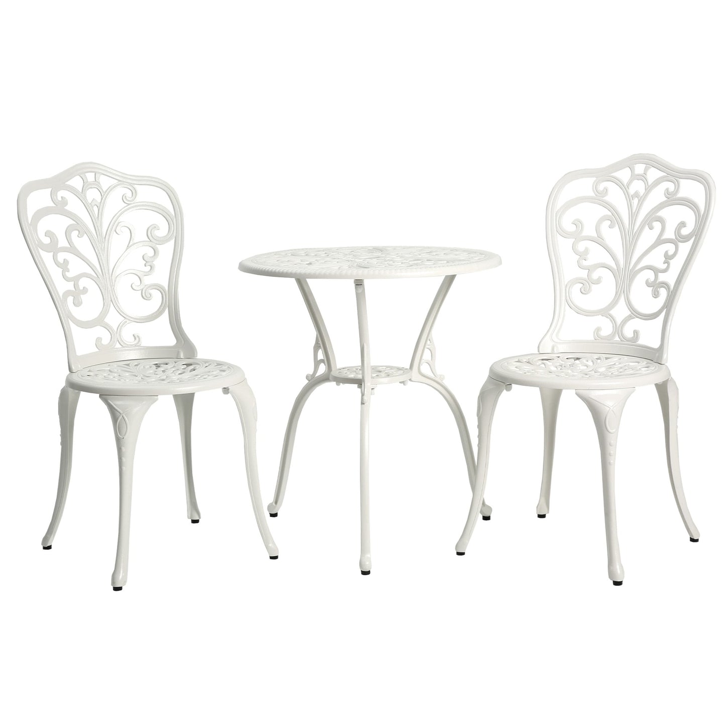 3-Piece Aluminum Outdoor Patio Butterfly Table and Chairs with Umbrella Hole