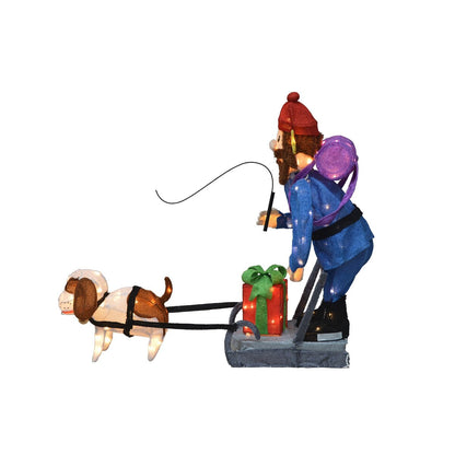 34 Rudolph 3D Pre-lit LED Yard Art Standing Yukon and Dog