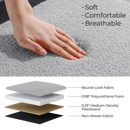 39.5 Off White Boucle Storage Ottoman Bench Sherpa Storage Bench Ottoman Foot Rest End of Bed for Living Room Bedroom,Wood Leg