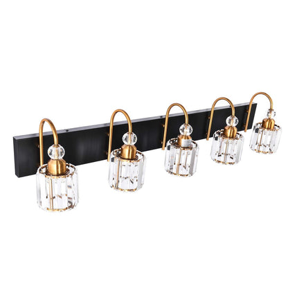 Chrome/ Black/ Gold Modern Over Mirror Crystal Bathroom Restroom Wall Lighting Fixtures Bath Lights Vanity Light