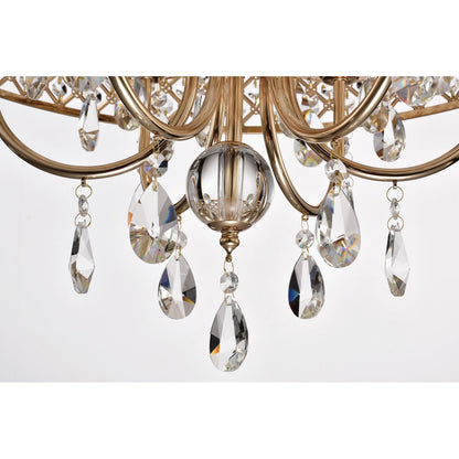 Round Beaded Drum Chandelier with Hanging Crystals
