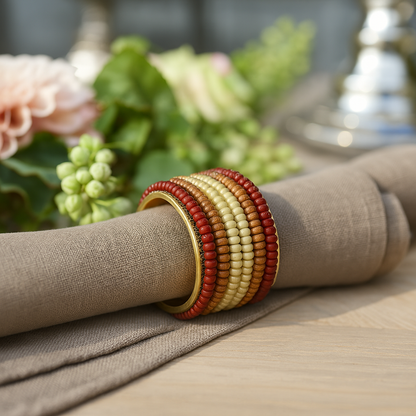 Ronds de serviette fantaisie en perles