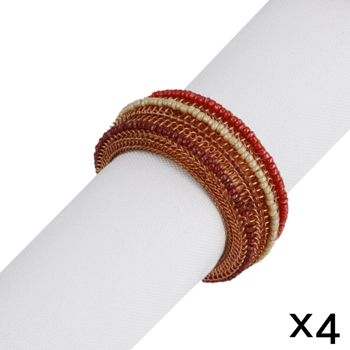 Ronds de serviette fantaisie en perles