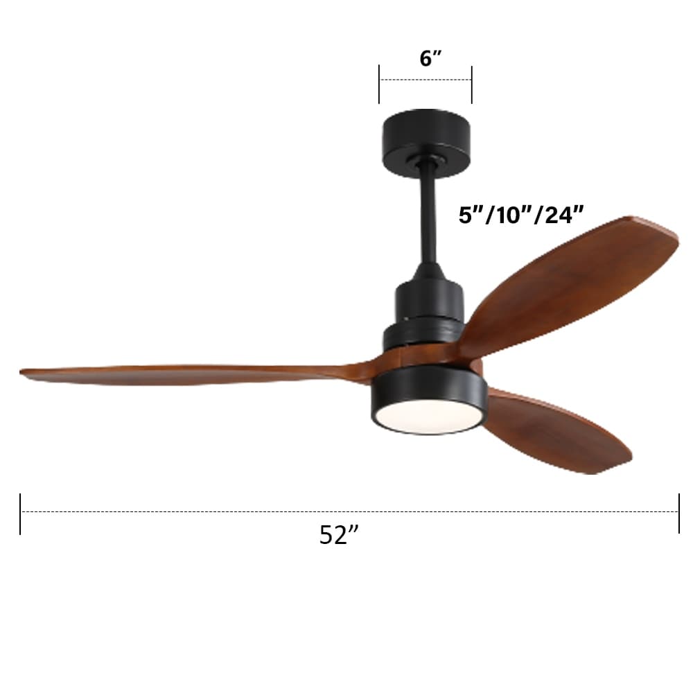 48 and 52 Integrated LED Ceiling Fan with Light and Remote, Reversible DC Motor