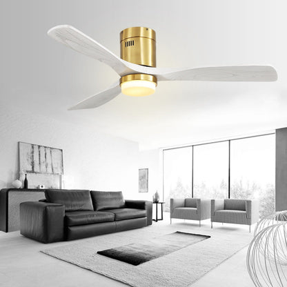 Sofucor 52 Inch Flush Mount Ceiling Fan with Remote, Reversible Motor,Integrated Light Optional