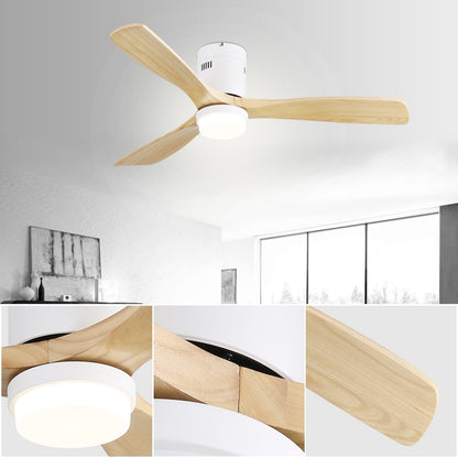 Sofucor 52 Inch Flush Mount Ceiling Fan with Remote, Reversible Motor,Integrated Light Optional