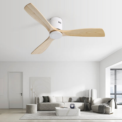 Sofucor 52 Inch Flush Mount Ceiling Fan with Remote, Reversible Motor,Integrated Light Optional