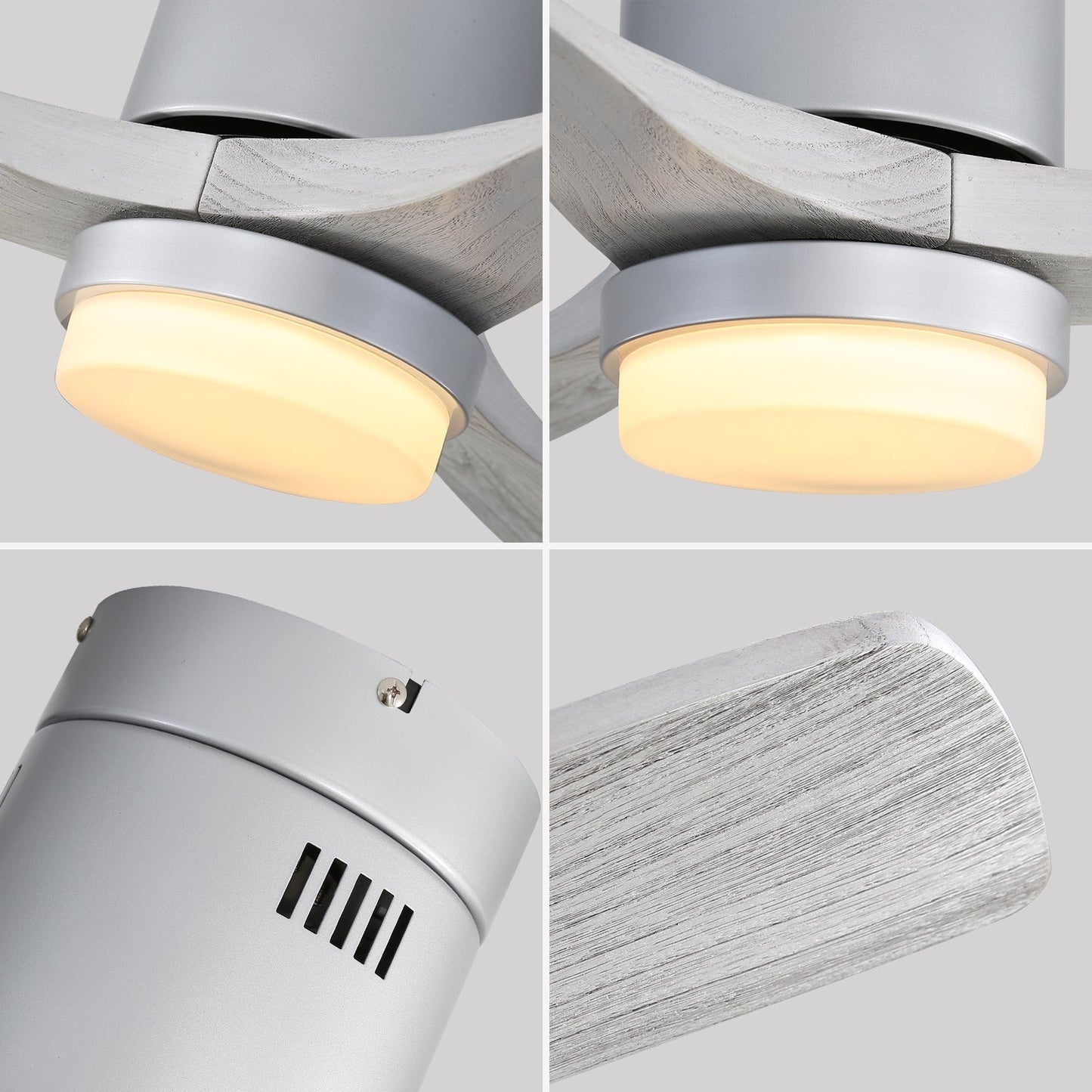 Sofucor 52 Inch Flush Mount Ceiling Fan with Remote, Reversible Motor,Integrated Light Optional