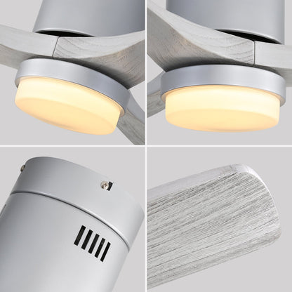 Sofucor 52 Inch Flush Mount Ceiling Fan with Remote, Reversible Motor,Integrated Light Optional