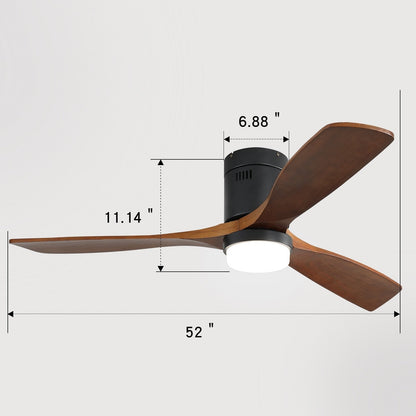 Sofucor 52 Inch Flush Mount Ceiling Fan with Remote, Reversible Motor,Integrated Light Optional