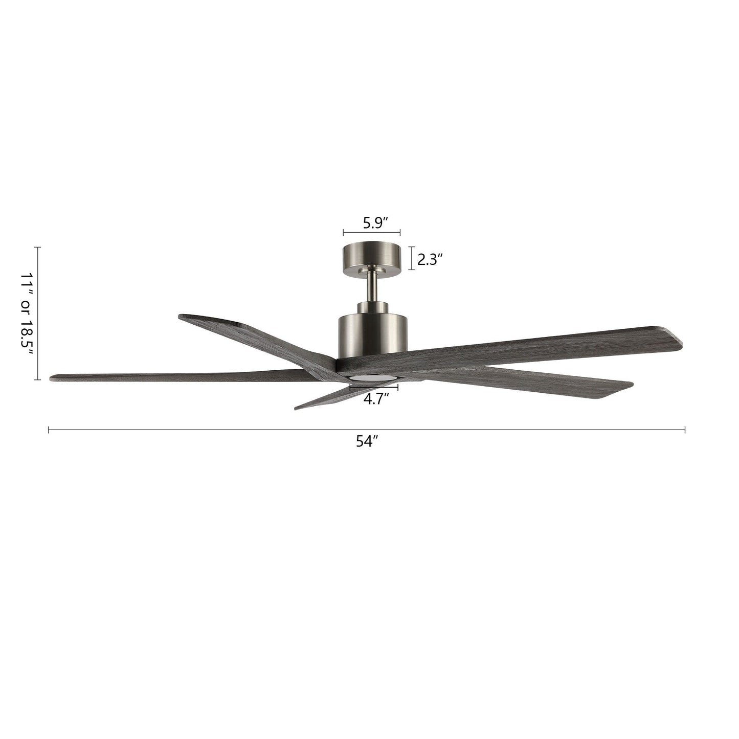 WINGBO 54 Inch DC Motor Indoor Ceiling Fan without Lights - N/A