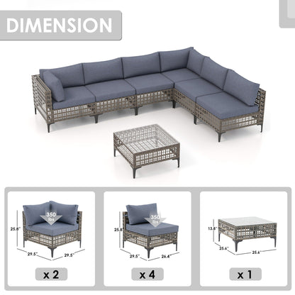 6 - Person Outdoor Sectional Seating Group with Cushions