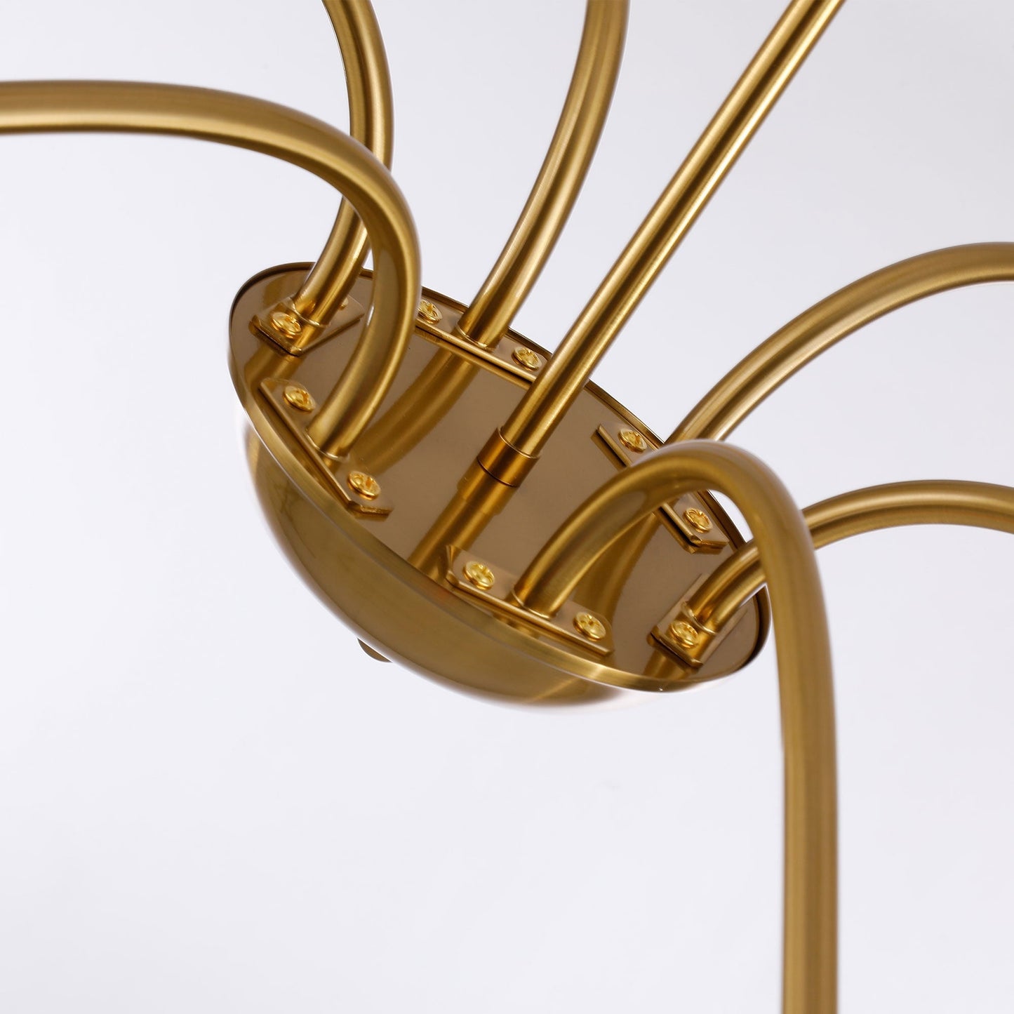 6 Light 64 Inches Minimalist Chandelier in Matte Black / Gold /Chrome - N/A