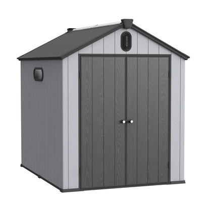 6 ft x 4 ft/6 ft x 8 ft/8 ft x 6 ft/8 ft x 10 ft All-Weather Resin Outdoor Plastic Storage Shed w/Floor, Spire Tool Shed