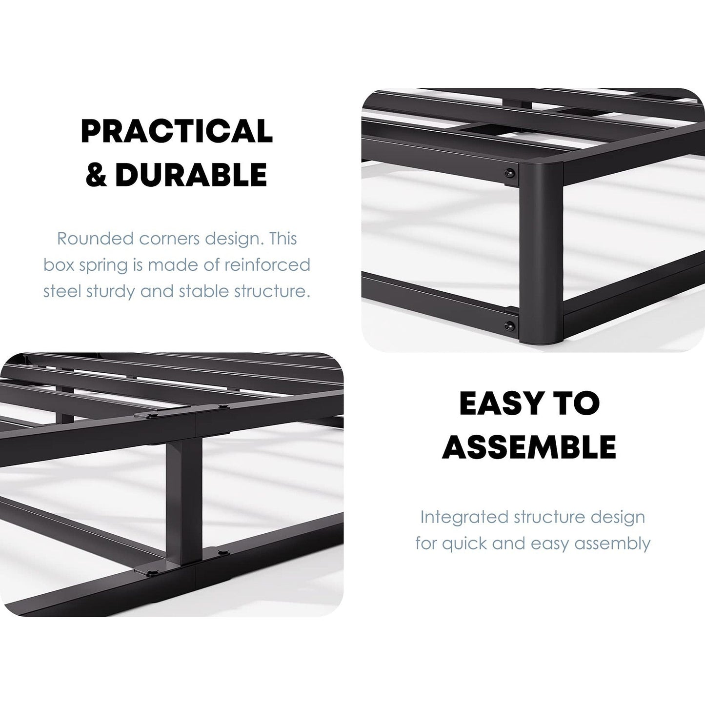 FSCHOS 7 Inch Metal Box Spring, Basics Mattress Foundation, No Legs