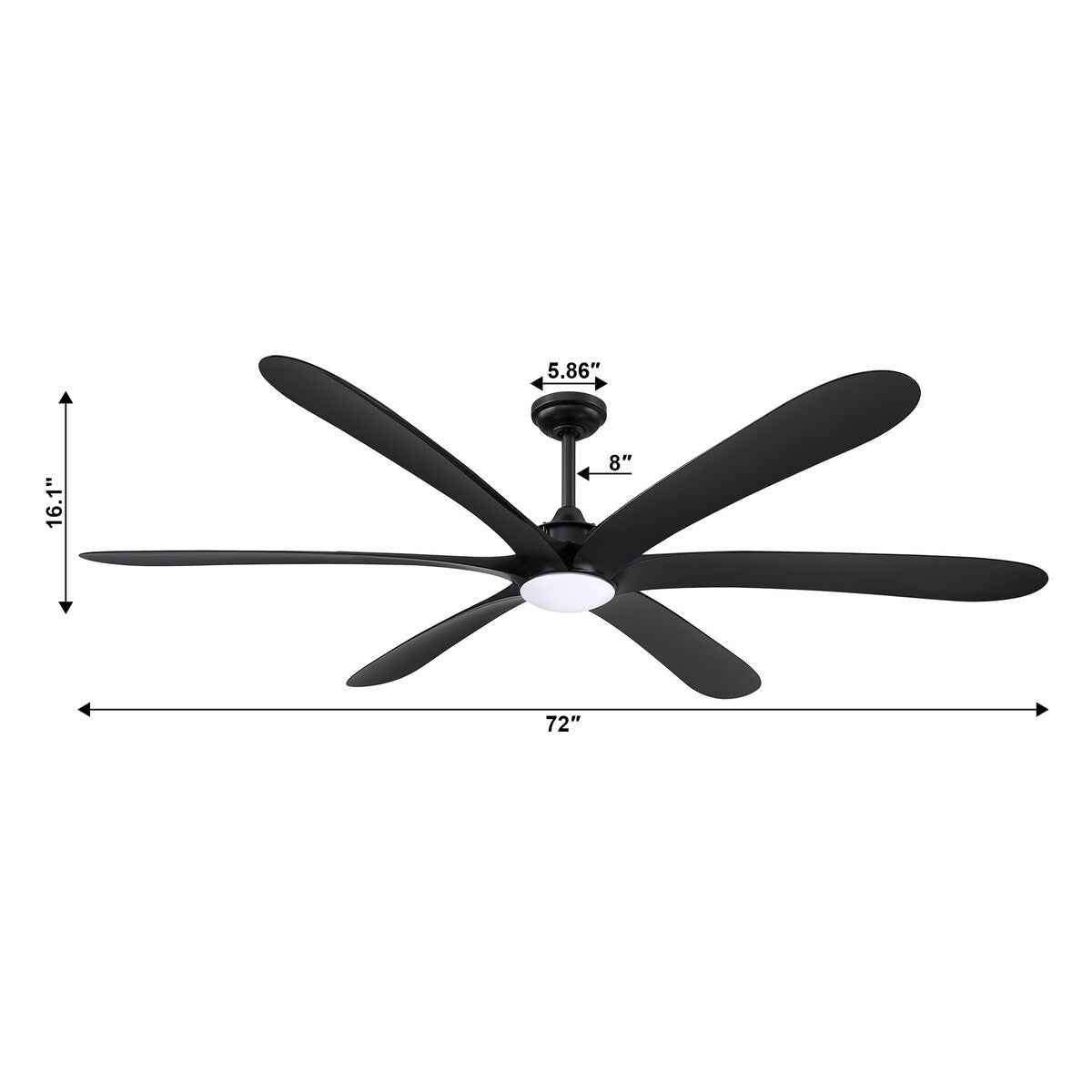 72-inch Driftwood 6-Blade Large DC Ceiling Fan with Light and Remote