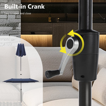 MAISON ARTS 8 PCS Patio Dining Set with 13ft Patio Umbrella