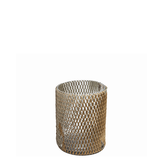 Photophore en verre et cuir