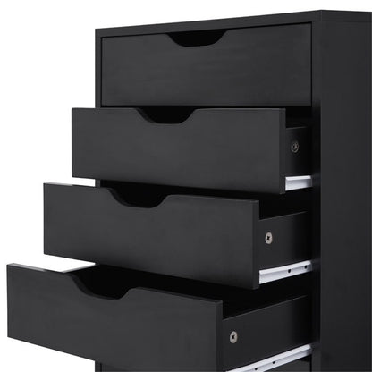 Narrow Wooden 9-Drawer Cabinet with Smooth-Glide Drawers and Top Storage Shelf