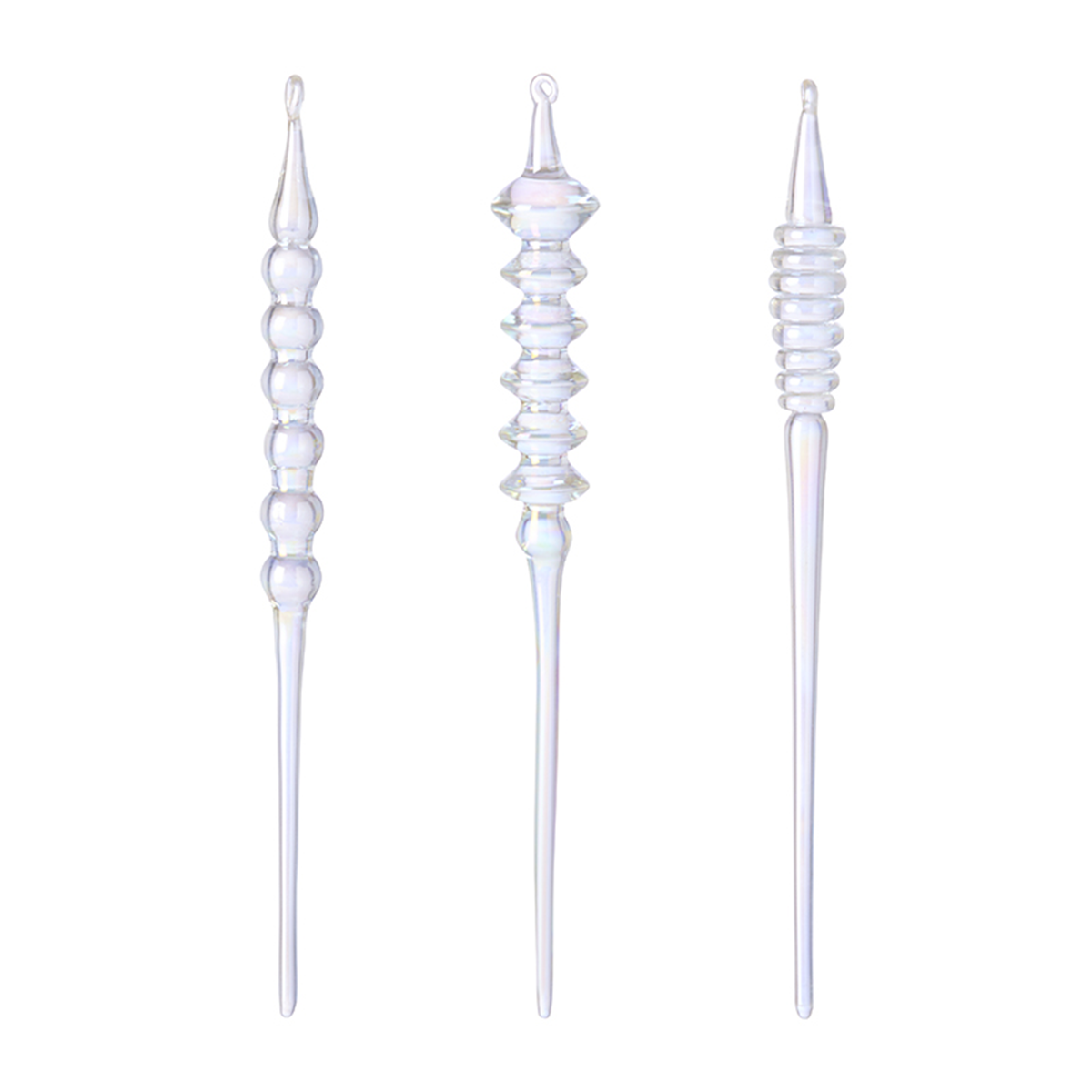 Suspensions de Noël en forme de glaçons irisés