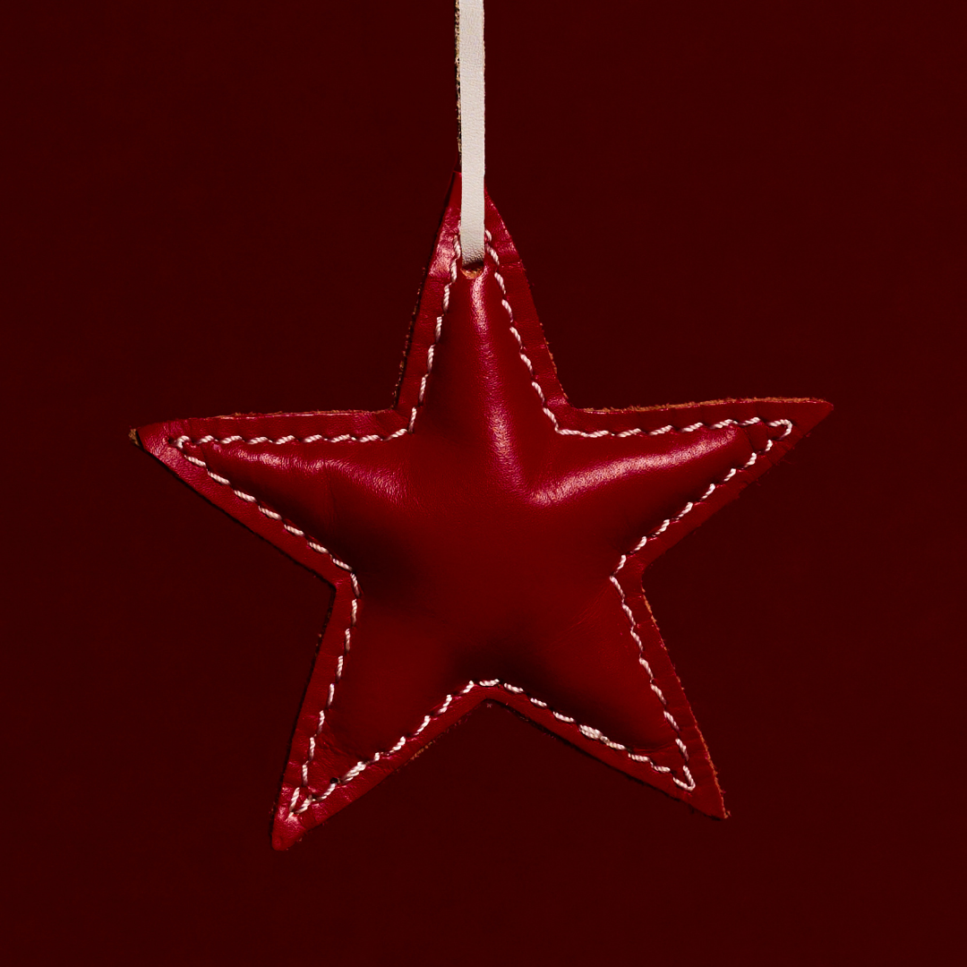 Suspension de Noël en Cuir en Forme d'Étoile