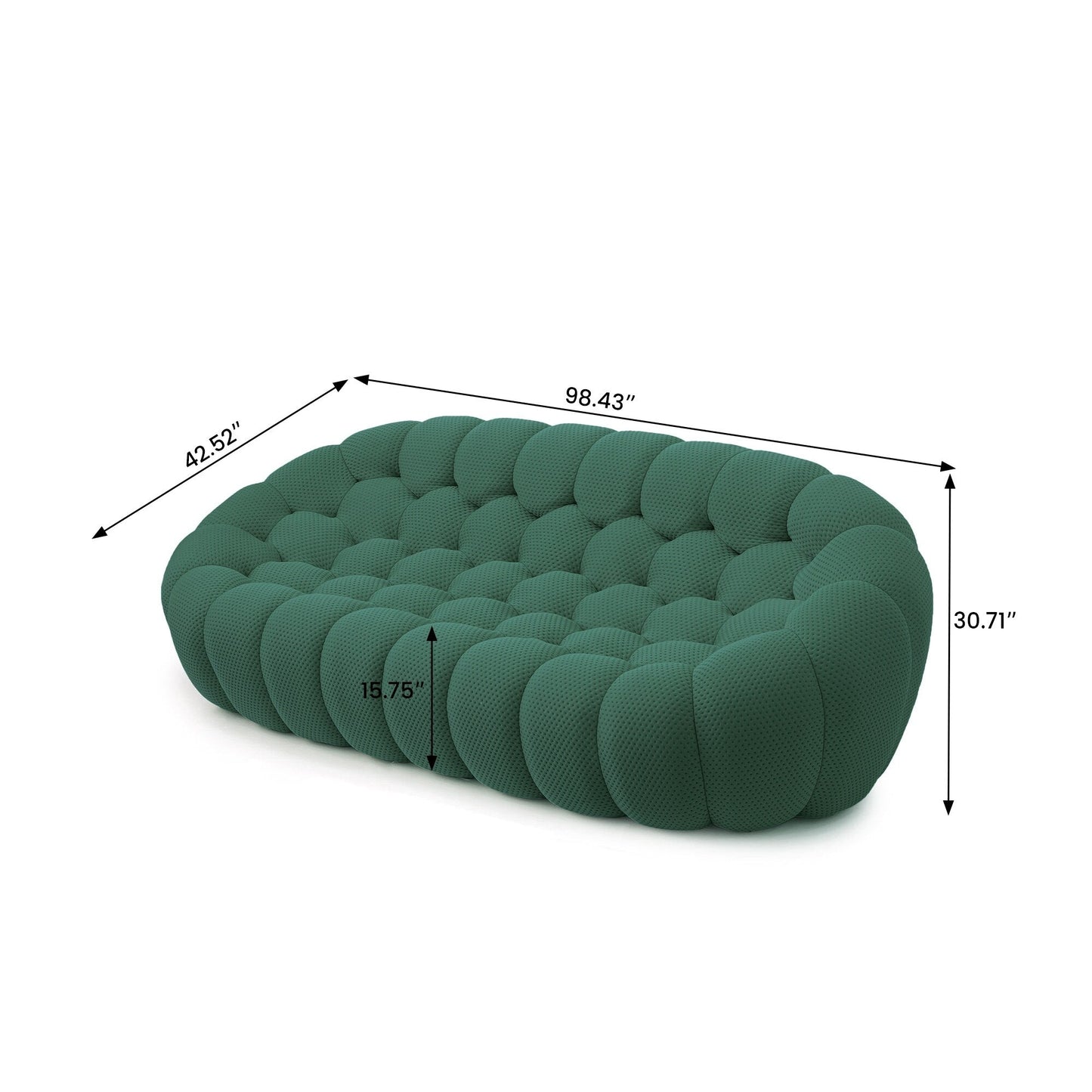 98.43'' Modern Bubble Sofa 3D Honeycomb Shape Lazy Sofa Couch