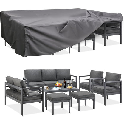 AECOJOY 7 Pieces Aluminum Patio Furniture Set Outdoor Conversation Set