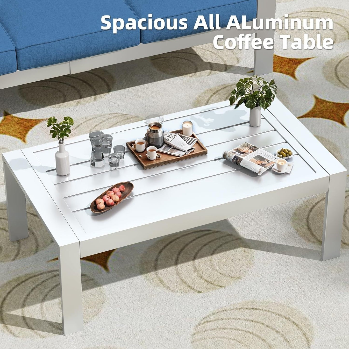 AECOJOY 7 Pieces Aluminum Patio Furniture Set Outdoor Conversation Set