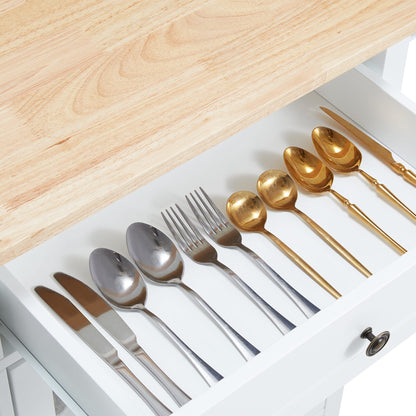 AVAWING 42 Rolling Kitchen Island Microwave Cabinet Trolley Cart