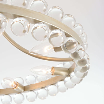 Elvira 8-Light Wagon Wheel Crystal Semi-Flush Mount