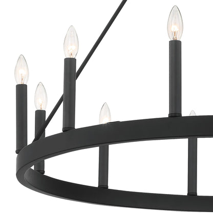Acroma 12-light Farmhouse 40In Wagon Wheel Chandelier with UL - 40'' D x 138'' H