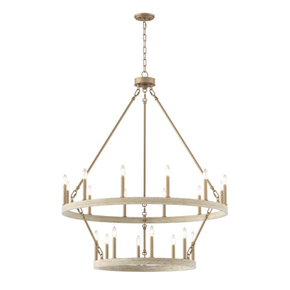 Acroma 20-light Modern Farmhouse 40In Round Wagon Wheel Chandelier with UL