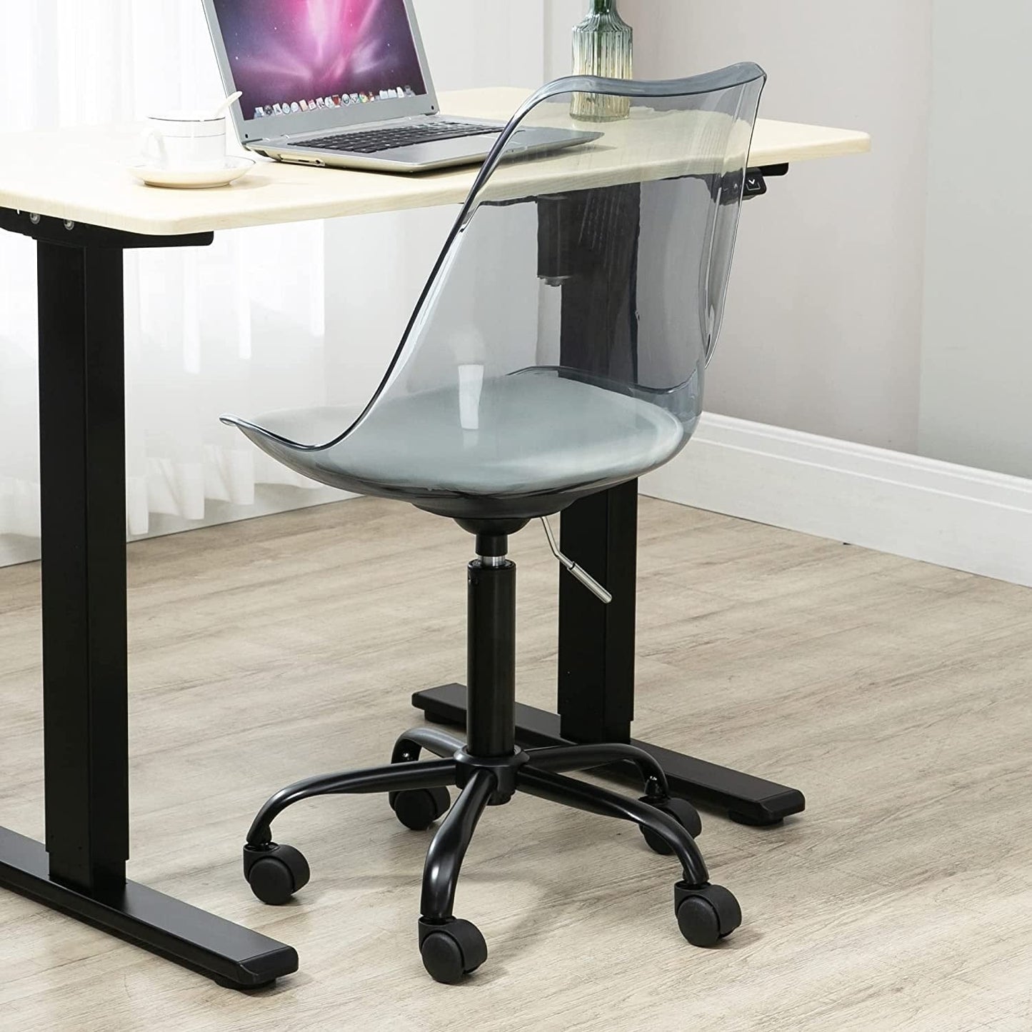 Acrylic Swivel adjustable height Armless Home office Rolling Chair