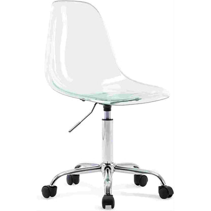Acrylic Swivel adjustable height Armless Home office Rolling Chair