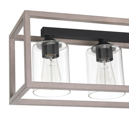 Allegray 52in Farmhouse 7-light Linear Chandelier Rectangle Kitchen Island Pendant