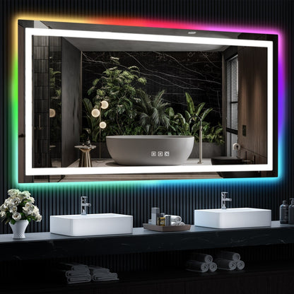 Anti-Fog RGB Backlit & LED Frontlit Bathroom Mirror