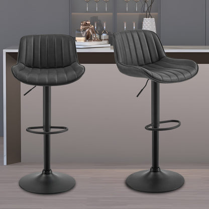 Art Leon Adjustable Height Swivel Barstool, Set of 2