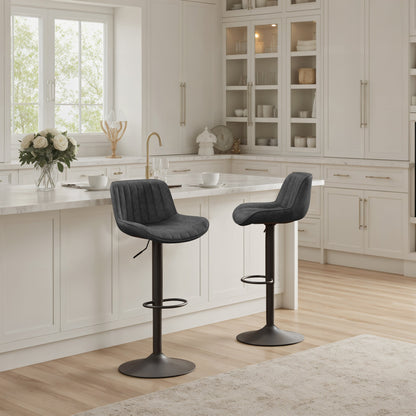 Art Leon Adjustable Height Swivel Barstool, Set of 2