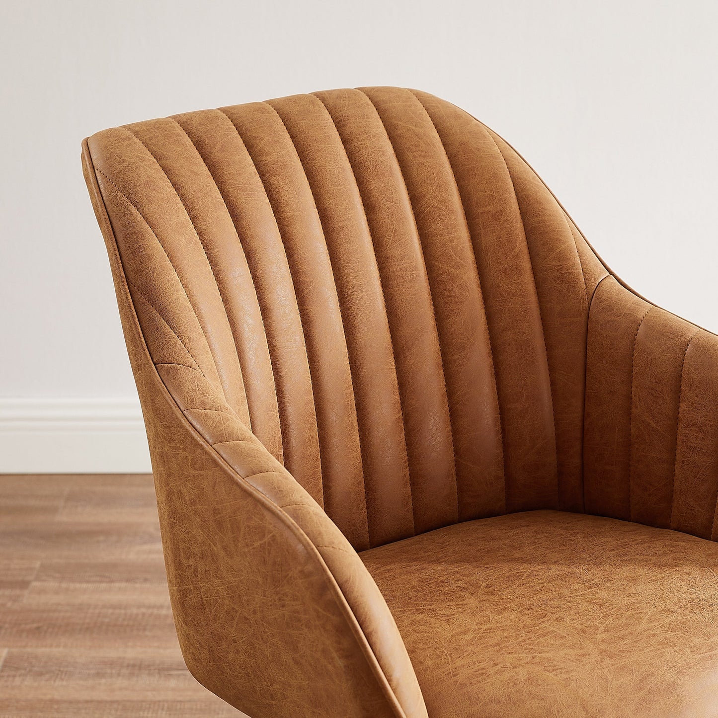 Art Leon Modern Home Office Swivel Arm Accent Chair with Wood Legs