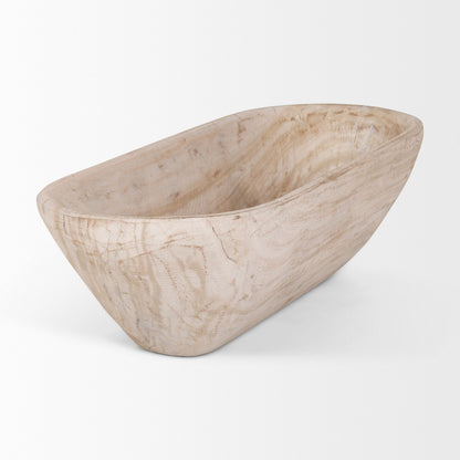 Athena Extra Large Oblong Black-Brown Reclaimed Wood Bowl - 26.0L x 10.0W x 7.0H