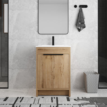 Beingnext 24/30/36 Bathroom Vanity with Sink, Freestanding Bathroom Vanity with Soft Close Door and Adjustable Shelf