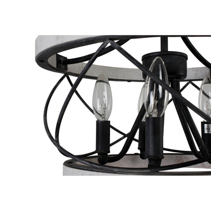 Bella Depot 5-Light Rustic Cage Wood Chandelier Dimmable Lighting, 15.7 Adjustable Farmhouse Pendant Light for Kitchen Island