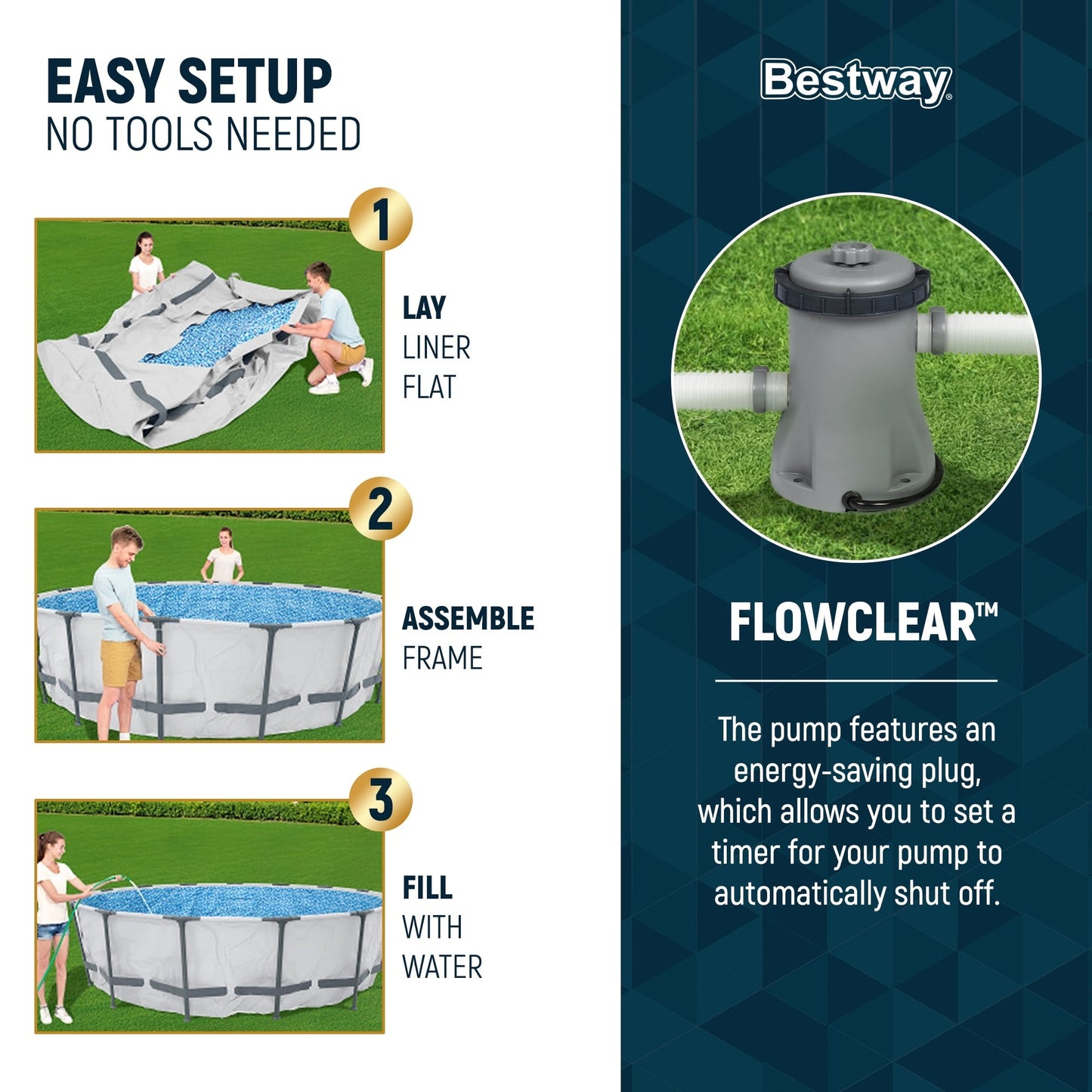 Bestway Steel Pro MAX 10'x30 Round Above Ground Outdoor Swimming Pool with Pump - 10ft. X 30in.