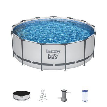 Bestway Steel Pro MAX Round Above Ground Swimming Pool with Pump & Cover