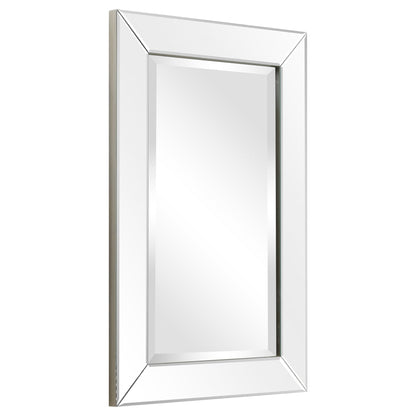 Beveled Rectangular Clear HD Wall Mounted Mirror for Bathroom, Vanity, Bedroom Mirrors, 3 sizes