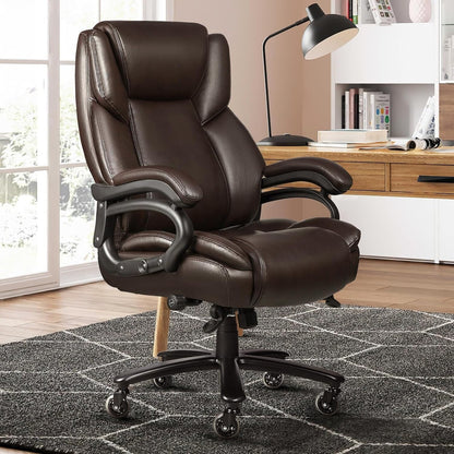 Bossin Big and Tall Executive Office Chair,500LBS Adjustable Lumbar Support Ergonomic Chair with High Back PU Leather Computer