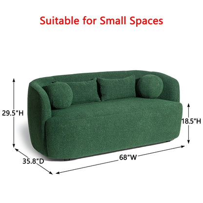 KINWELL Boucle Upholstered 2-Seats Loveseat with Pillows