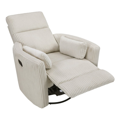 Braidy Corduroy Swivel Glider Manual Reclining Chair