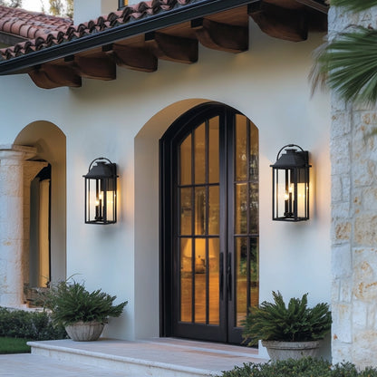 Brits Black Outdoor Wall Lantern Sconce Light